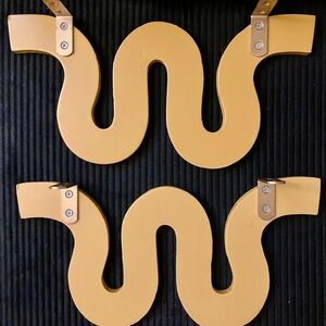 Pair Of Mustard Yellow Squiggle Wall Shelves From Etsy New